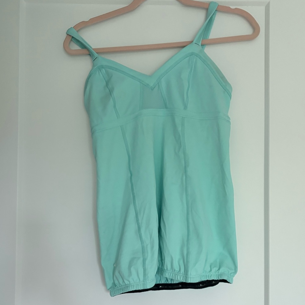 lululemon athletica Mint Green Tank Top with Built-in Shelf Bra